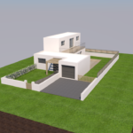 Plan 3D de maison modulaire à étage par LBS avec agrandissement